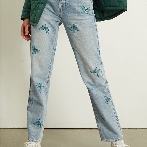 Pacsun Eco Butterfly Print Dad Jeans - Picture 2 of 5